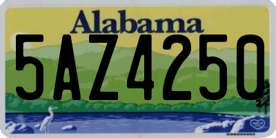 AL license plate 5AZ4250