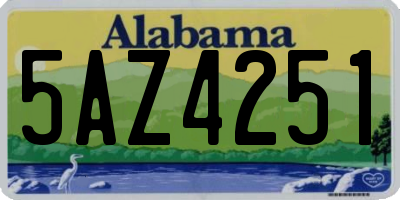 AL license plate 5AZ4251