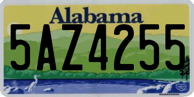 AL license plate 5AZ4255