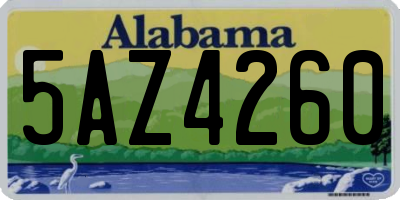 AL license plate 5AZ4260