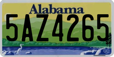 AL license plate 5AZ4265