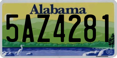 AL license plate 5AZ4281