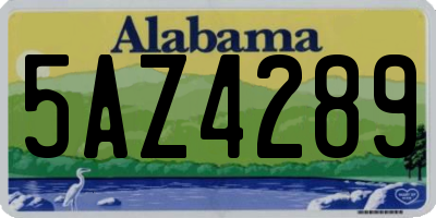 AL license plate 5AZ4289