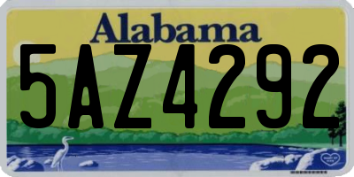 AL license plate 5AZ4292