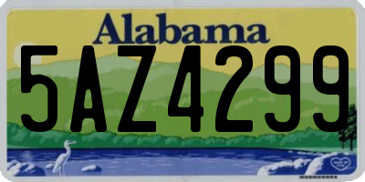 AL license plate 5AZ4299