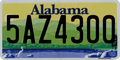 AL license plate 5AZ4300