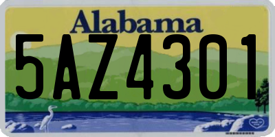 AL license plate 5AZ4301