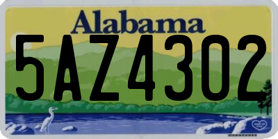 AL license plate 5AZ4302