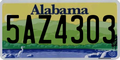 AL license plate 5AZ4303