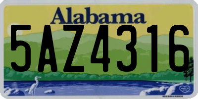 AL license plate 5AZ4316