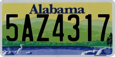 AL license plate 5AZ4317