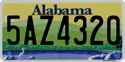 AL license plate 5AZ4320