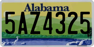 AL license plate 5AZ4325