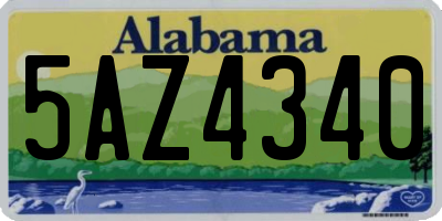 AL license plate 5AZ4340
