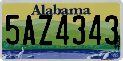 AL license plate 5AZ4343