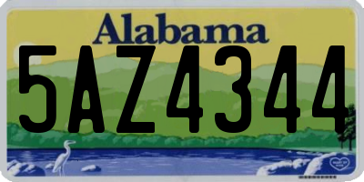 AL license plate 5AZ4344