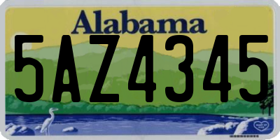 AL license plate 5AZ4345