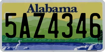 AL license plate 5AZ4346