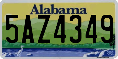AL license plate 5AZ4349