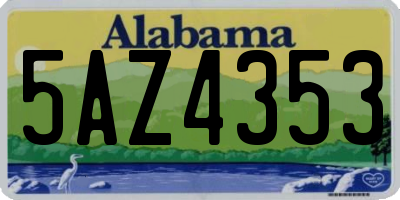 AL license plate 5AZ4353