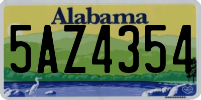 AL license plate 5AZ4354