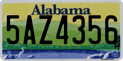 AL license plate 5AZ4356