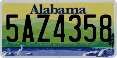 AL license plate 5AZ4358
