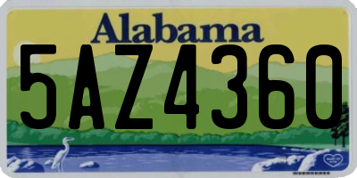 AL license plate 5AZ4360