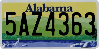 AL license plate 5AZ4363