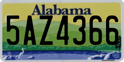 AL license plate 5AZ4366