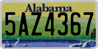 AL license plate 5AZ4367