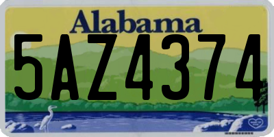 AL license plate 5AZ4374