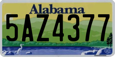 AL license plate 5AZ4377