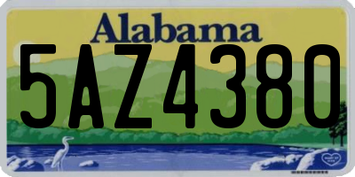 AL license plate 5AZ4380