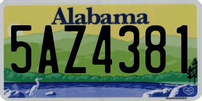 AL license plate 5AZ4381