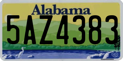 AL license plate 5AZ4383