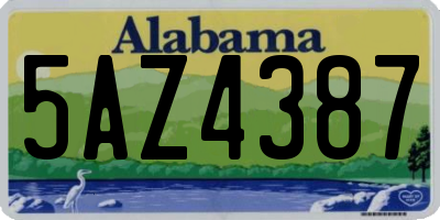 AL license plate 5AZ4387