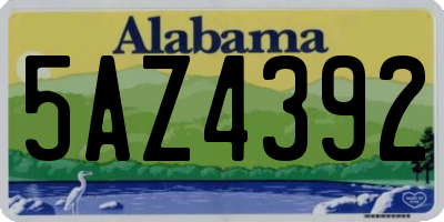 AL license plate 5AZ4392