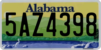 AL license plate 5AZ4398