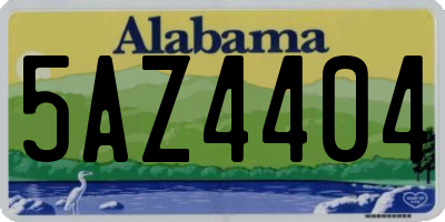AL license plate 5AZ4404