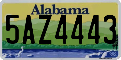 AL license plate 5AZ4443