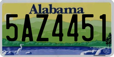 AL license plate 5AZ4451