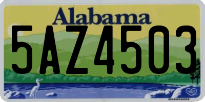 AL license plate 5AZ4503
