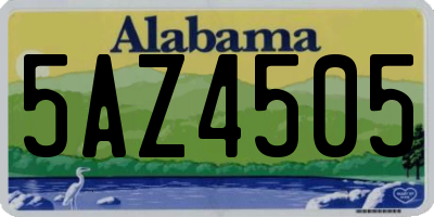 AL license plate 5AZ4505