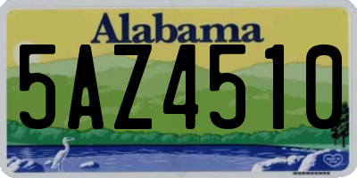 AL license plate 5AZ4510