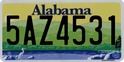 AL license plate 5AZ4531