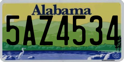 AL license plate 5AZ4534