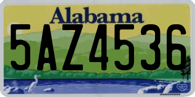 AL license plate 5AZ4536