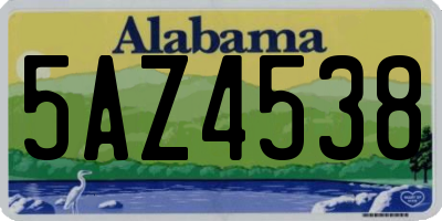 AL license plate 5AZ4538