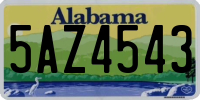 AL license plate 5AZ4543